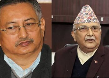 ओलीलाई भेट्न बालकोट पुगे गृहमन्त्री खाण